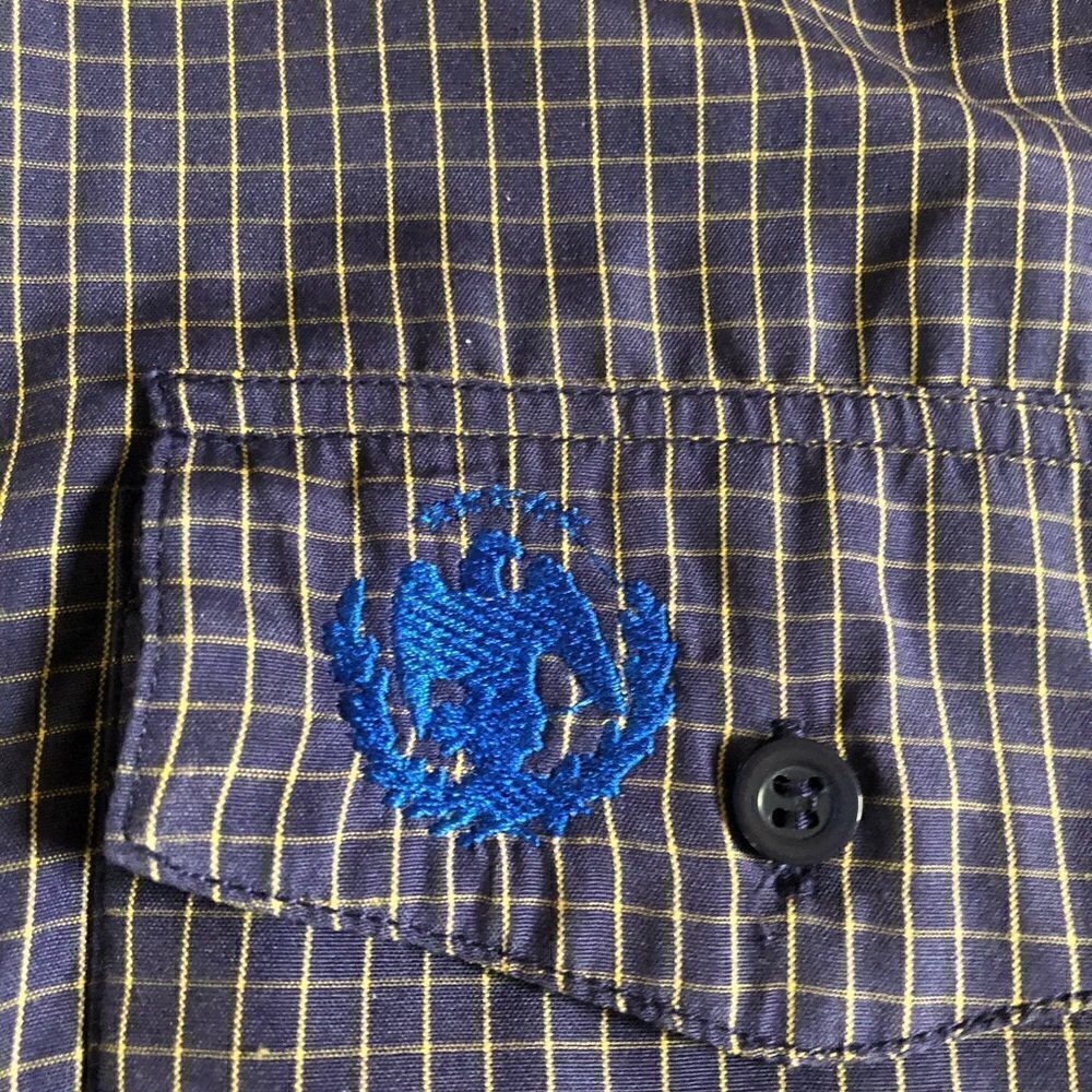 EL GENERAL Blue Plaid Short Sleeve Button Shirt - Picture 3 of 7